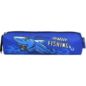 Пенал школьный 20х4х4,5см Акула без наполнения микрофибра ПВХ основа молния 58339