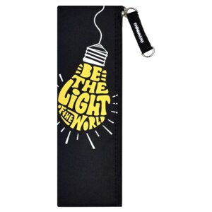 Пенал школьный 19,5х6см Лампа полиэстер молния шелкография 59451