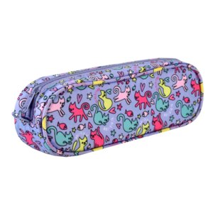 Пенал школьный 19,5х6х4см Коты нейлон молния сублимационная печать 57980