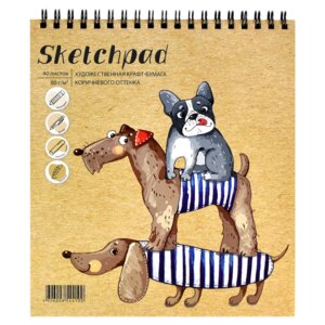 Скетчпад  40л Смешные Собаки 168х195мм крафт бум 61240
