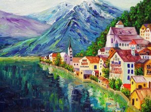 Алмазная мозаика Северная Италия без подр 30*40