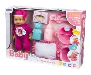 Пупс функциональный 28см с аксессуарами пьет писает звук 4 режима 1000149