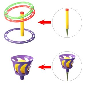 Кольцеброс шароброс для улицы стойка 3 кольца корзинка 2 мяча 10463088