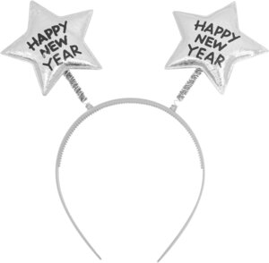 Карнавальный ободок Звездочки серебрянные 20х24см 86517