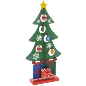 Новогодняя ель из МДФ Елочка рождественская зеленая 28см из древесины тополя 35264