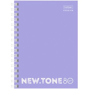 Записная книжка 80л А6 Клетка NEWtone PASTEL Лаванда пластик Спираль 80ЗК6A1гр_05019
