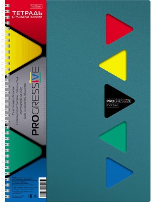 Тетрадь  96л А4 Клетка Пластик обл с фигур высечкой PROGRESSIVE METALLIC 4цв Спираль 96Т4В1гр_03409
