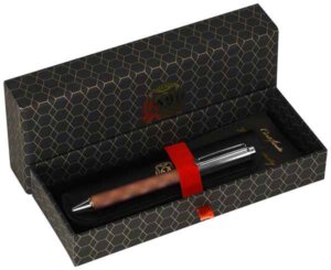 Ручка шар подарочная 1мм Синяя Agrigento металл корич серебро MAAB-SB