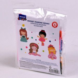 Алмазная мозаика на магните Девочки 7,5х7,5см 4 шт в наб M-11913