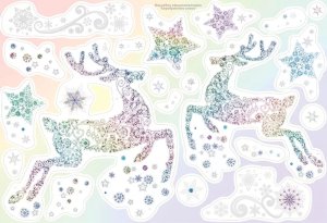 Оформительская наклейка Серебристые олени