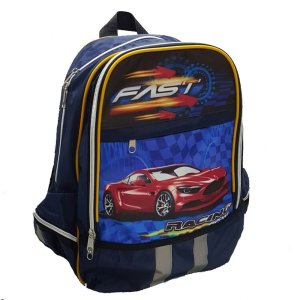 Ранец Красное авто и клетчатый флаг (Р-2789) 2 отд,1 карм. на перед.стенке.