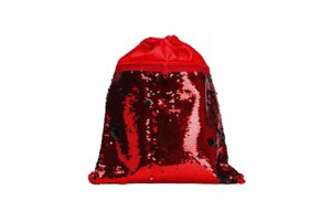Мешок для обуви 1 отд с карм КРАСНЫЕ ПАЙЕТКИ 330х400 МО-5033