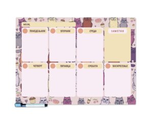 Планер магнитный с маркером 290х400мм Котики 41157-6