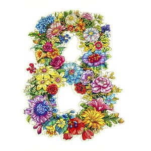 Деревянный пазл с однослойной крышкой 8 марта M Z145