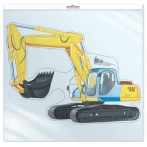 Плакат фигурный мини Машина экскаватор ФМ1-10414