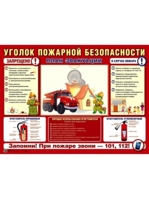 Стенд Уголок пожарной безопасности
