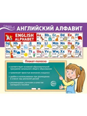 Плакат полоска English Alphabet.