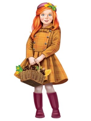 Плакат фигурный Девочка с корзиной осенних листьев Ф-15163