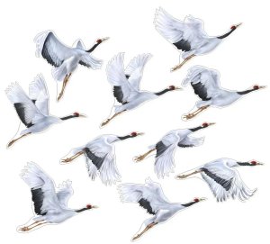 Комплект вырубных мини плакатов Журавли КФМ-15897