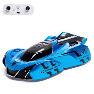 Антигравитационная машинка Wall Racer радиоуправление ездит по стенам акб цвет синий   6886717