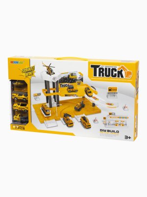 Парковка 2 уровневая Стройка парковка 6 машинок вертолет аксессуры 52 детали 1000666