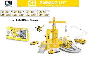 Парковка 2 уровневая Стройка 4 вида транспорта в комплекте 35 деталей микс 4 вида 1000676