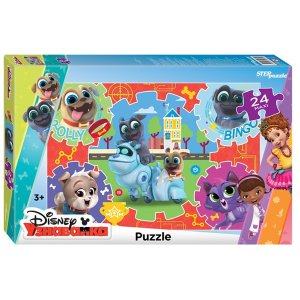 Паззл   24 Степ МАХI Дружные мопсы 90075