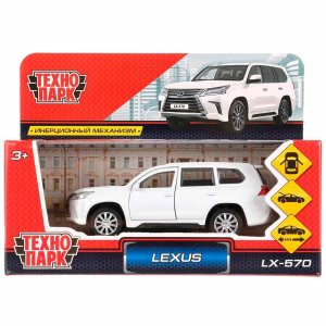 Модель Маш LEXUS LX 570 12 см откр дв багаж инерц металл белый