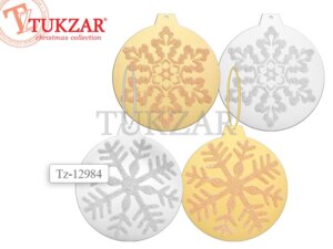 Зеркальное новогоднее украшение Снежинка  2 вида в ассортименте  d=15см  TZ 12984