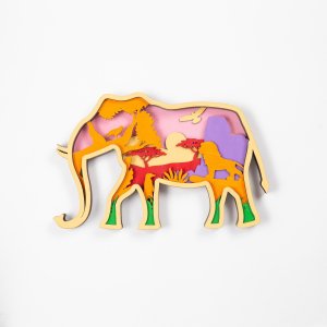 Деревянная раскраска Африканский слон 000957