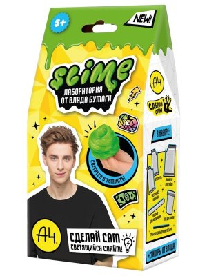 Слайм Slime лаборатория Влад А4 светится в темноте 100 г