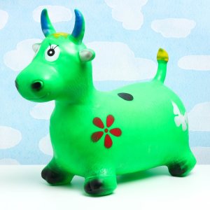 Игрушка прыгун детская Коровка резиновая надувная 50х29см зеленая 10343942