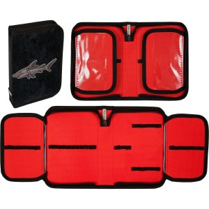 Пенал 1 секц 20,5x14x4см Shark Area прямоугольный на молнии иск кожа с 2-мя створками 7015337