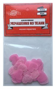Декоративные украшения из ткани  Милые сердечки ТХ-9128