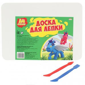 Доска для лепки с бортом А4 + 2 стека белая ДЛ-4990