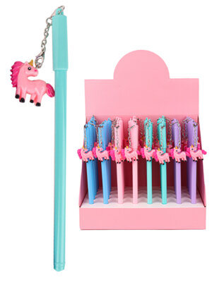 Ручка гелевая 0,5мм Синяя с брелоком Пони РШ-7654