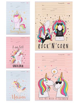 Тетрадь  12л Косая Линия Стиль Единорогов 5 диз в сп асс 12-4338