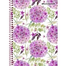 Скетчбук 64л А5 Цветочные Шарики глянц ламин офсет тонирован 100 г/м2 Спираль 64-1377