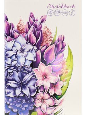 Скетчбук А5+ 20л для маркеров Вдохновение весны сшивка 150гм2  20-1674