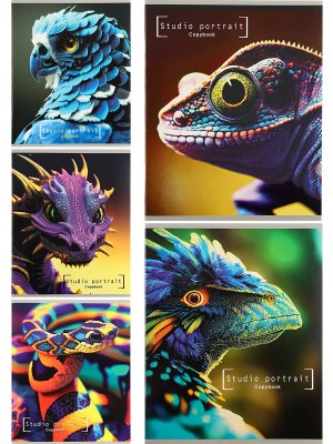 Тетрадь  48 Клетка КРАСОЧНЫЕ ЖИВОТНЫЕ цвет мел обл,5 диз в сп. песок 48-3243