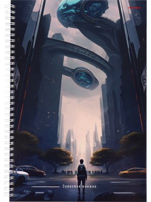Записная книга 100л А4 Фантастический город Спираль 100-9538