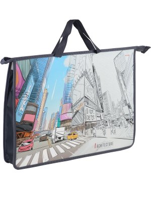 Папка для рисунков и труда А3 АРХИТЕКТУРА В ГРАФИКЕ пластик с ручками ПТР-1822