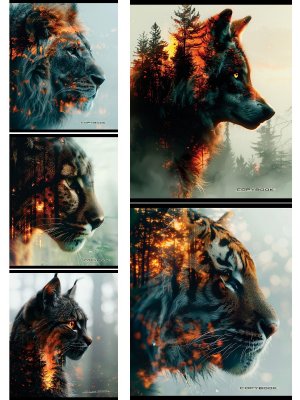 Тетрадь  48л Клетка Звери и таежное солнце софт-тач хол фольга 48-9035