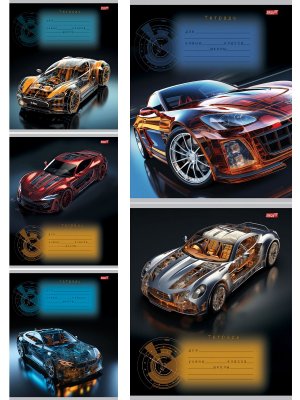 Тетрадь  24л Клетка Фантастический автомобиль мелован 24-5771