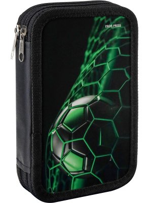 Пенал 2 секц большой Зеленая футбольная сетка ПН-7059