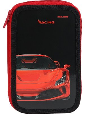 Пенал 2 секц большой Красное авто ПН-3206