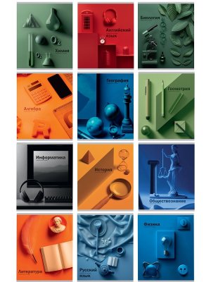 Комплект предметных тетрадей 48л НА УРОКЕ софт-тач 12шт 48-2380