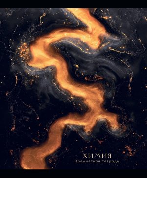 Тетрадь предм 48л Клетка BLACK&GOLD Химия фольга софт-тач 48-2715