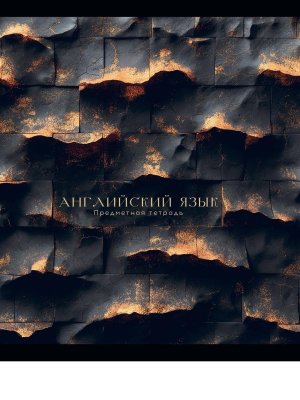 Тетрадь предм 48л Клетка BLACK&GOLD АНГЛИЙСКИЙ ЯЗЫК фольга софт-тач 48-2680
