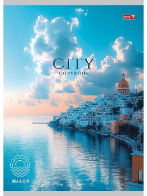 Тетрадь  96л А4 Город на побережье - 1 мелован Т96-4872